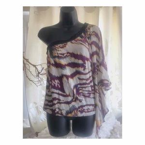 One shoulder silk top